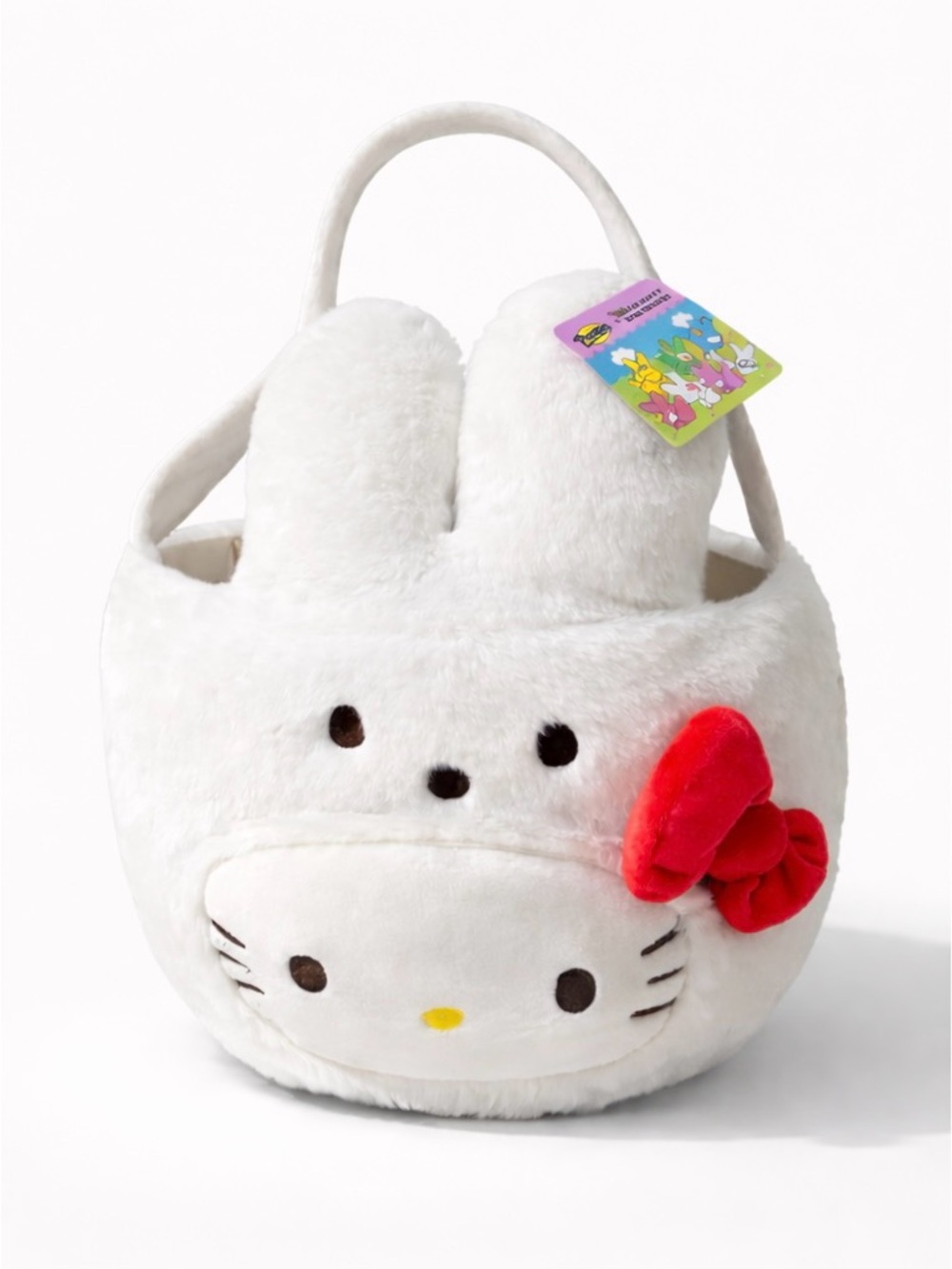 Peeps Sanrio Hello Kitty Plush Easter Basket in White with Red Bow - Jumbo! NWT